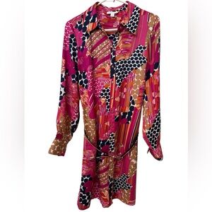 Charter Club Vibrant Pink and Orange Patterned Dress